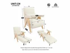 Hauss Spole Sillón convertible 3 en 1 con función cama y cojín - Tejido de lino
