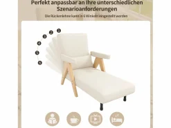 Hauss Spole Sillón convertible 3 en 1 con función cama y cojín - Tejido de lino