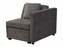 Hauss Spole Sillón convertible con LED, USB, Tipo C y soporte lumbar - Sofá cama multifuncional - Tela de lino oscuro