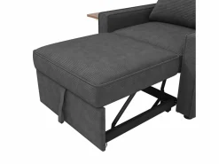 Clearance Sillón convertible en pana - Sofá individual con mesa auxiliar y puertos USB/Tipo C Sillón Cama