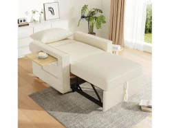 Hauss Spole Sillón convertible en pana - Sofá individual con mesa auxiliar y puertos USB/Tipo C