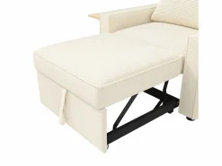 Hauss Spole Sillón convertible en pana - Sofá individual con mesa auxiliar y puertos USB/Tipo C
