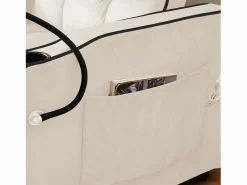 Clearance Sillón convertible, en terciopelo, con soporte de copa y soporte telefónico, 75/167x83x76cm, Sillón Escandinavo|Sillón Cama