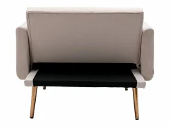 Hauss Spole Sillón convertible en terciopelo con respaldo regulable en 3 posiciones 165x90x77cm Beige