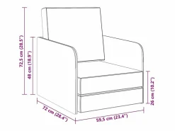 vidaxl Sillón convertible tela claro