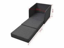 Sillón convertible tela gris oscuro SHL7334 Sillón Cama