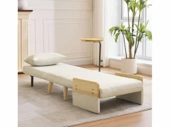 Clearance Sillón convertible tres en uno con función de cama, equipado con una bandeja de madera, Sillón Cama