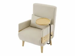 Clearance Sillón convertible tres en uno con función de cama, equipado con una bandeja de madera, Sillón Cama