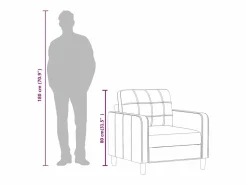 vidaxl Sillón cuero sintético 60 cm
