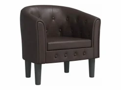 Clicnbuy Sillón cuero sintético marrón