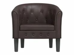 Clicnbuy Sillón cuero sintético marrón