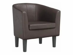Discount Clicnbuy Sillón cuero sintético marrón Marru00f3n