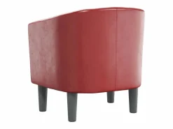 Sale Sillón cuero sintético tinto Sillón Estilo Cabriolet