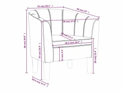 New Sillón cuero sintético Sillón Estilo Cabriolet