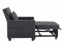 Sale Sillón de 1 plaza en cuero sintético con puerto USB y portavasos - Convertible en cama o chaise longue Sillón Cama