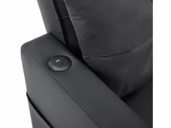Sale Sillón de 1 plaza en cuero sintético con puerto USB y portavasos - Convertible en cama o chaise longue Sillón Cama