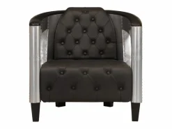 Clicnbuy Sillón de aviador de cuero auténtico