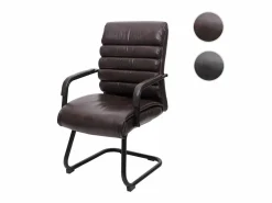 MCW Sillón de conferencia -H31, piel sintética marrón