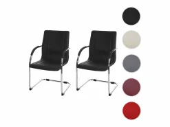 MCW Sillón de conferencia Perm (juego de 2), Negro