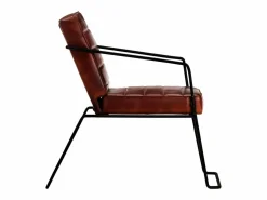 Clicnbuy Sillón de cuero auténtico marrón oscuro