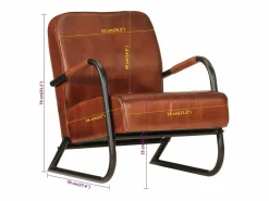vidaxl Sillón de cuero auténtico marrón