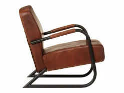 New Sillón de cuero auténtico marrón Sillón De Piel