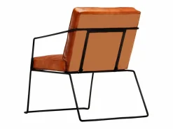Clicnbuy Sillón de cuero auténtico marrón canela Marru00f3n
