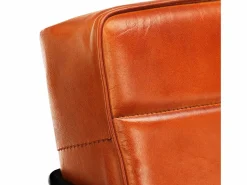 Clicnbuy Sillón de cuero auténtico marrón canela Marru00f3n