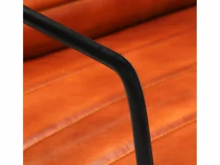 Clicnbuy Sillón de cuero auténtico marrón canela Marru00f3n