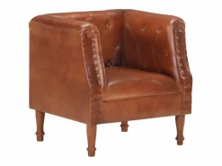 Discount vidaxl Sillón de cuero auténtico marrón Marru00f3n