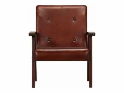 Clicnbuy Sillón de cuero auténtico marrón oscuro
