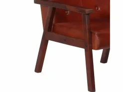 Clicnbuy Sillón de cuero auténtico marrón oscuro