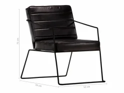 Outlet Clicnbuy Sillón de cuero auténtico Negro