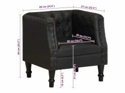 vidaxl Sillón de cuero auténtico