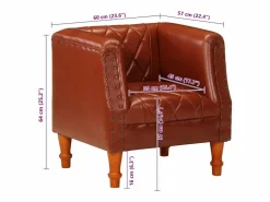 vidaxl Sillón de cuero de cabra auténtico marrón