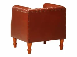 vidaxl Sillón de cuero de cabra auténtico marrón