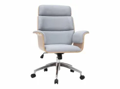 Sale Miliboo Sillón de escritorio en tejido y madera clara ELON Gris