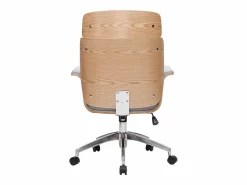 Sale Miliboo Sillón de escritorio en tejido y madera clara ELON Gris