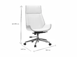 Discount Miliboo Sillón de escritorio moderno madera clara y blanca CURVED Blanco