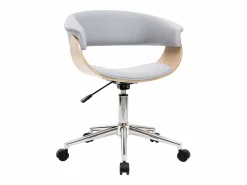 Miliboo Sillón de escritorio moderno tejido y madera clara OKTAV