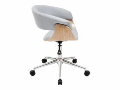 Miliboo Sillón de escritorio moderno tejido y madera clara OKTAV