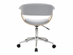 Miliboo Sillón de escritorio moderno tejido y madera clara OKTAV
