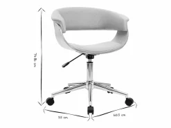 Miliboo Sillón de escritorio moderno tejido y madera clara OKTAV