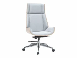 Online Sillón de escritorio moderno tejido y madera clara CURVED Silla De Oficina