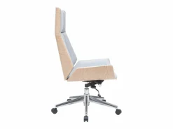 Online Sillón de escritorio moderno tejido y madera clara CURVED Silla De Oficina