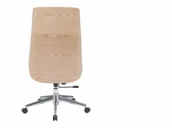 Online Sillón de escritorio moderno tejido y madera clara CURVED Silla De Oficina