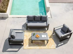 Online MYLIA Sillón de jardín de aluminio - antracita - MOLOKAI Gris antracita