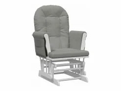 vidaxl Sillón de lactancia con taburete tela claro Gris