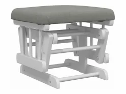 vidaxl Sillón de lactancia con taburete tela claro Gris