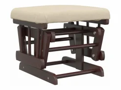 vidaxl Sillón de lactancia con taburete tela blanco